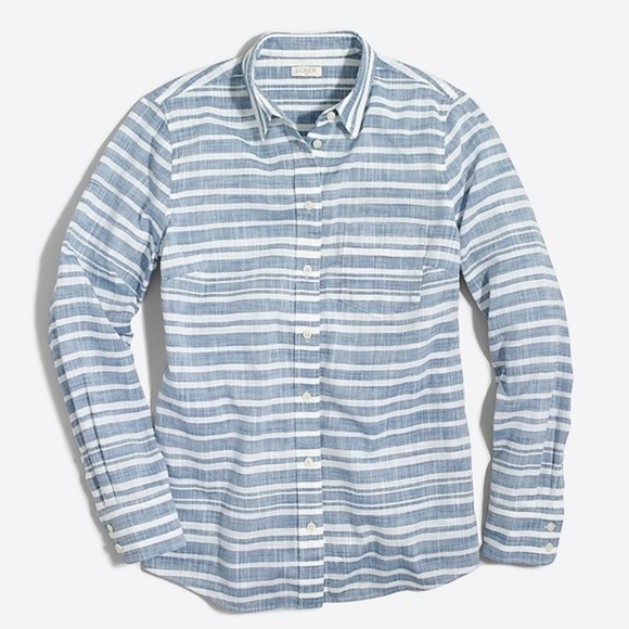 J. Crew Tops - 🔴J. Crew MP Chambray Striped Gauze Button Shirt